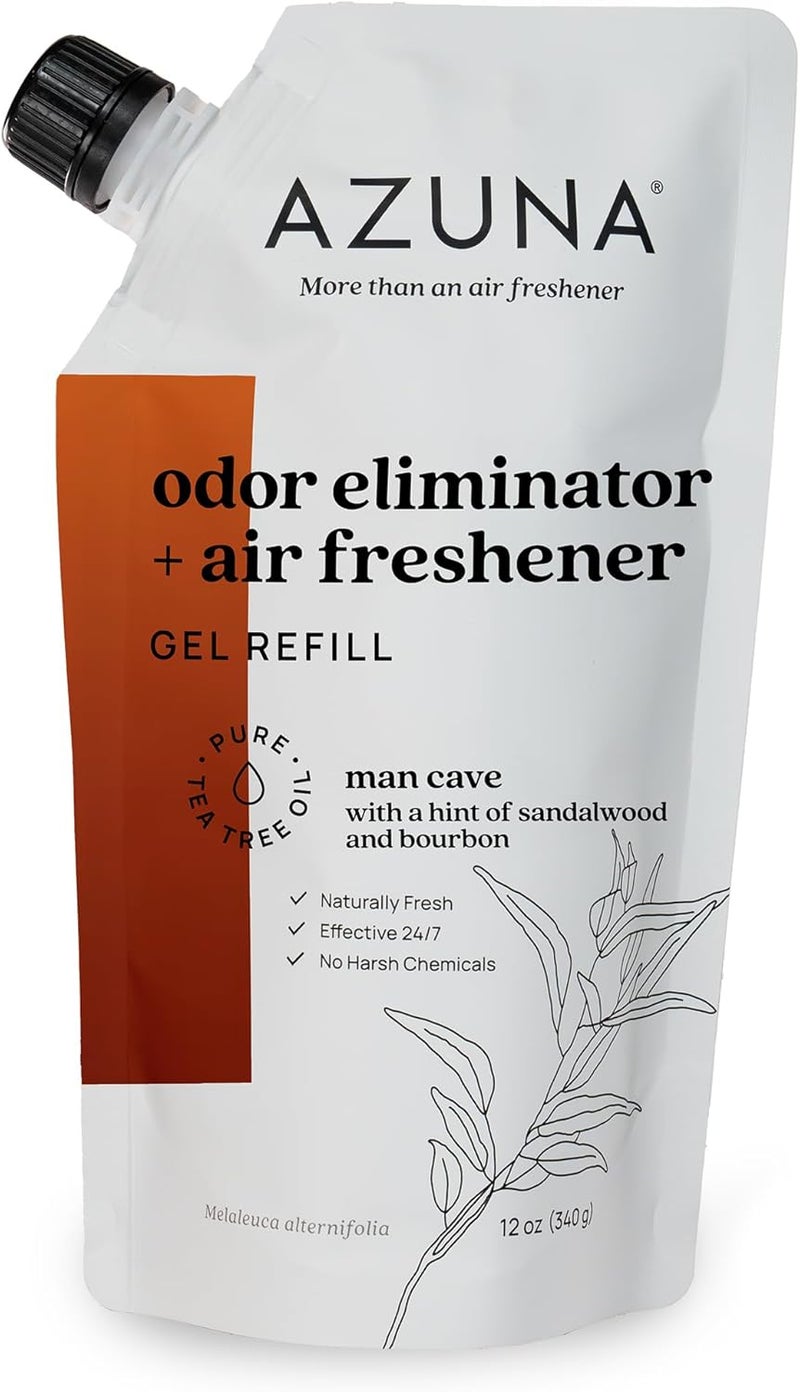 Azuna Air Freshener and Odor Eliminator for Strong Odor Gel 12oz Refill Pouch | Plant-Based & Long Lasting | Pet, Smoke, Home and Bathroom | Sandalwood | Lasts 60–90 Days - Image 1